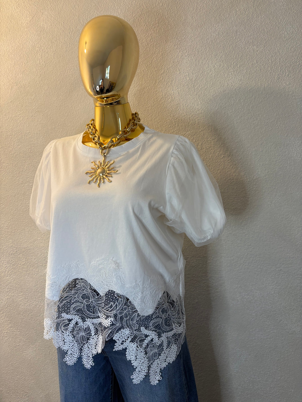 Celeste white top