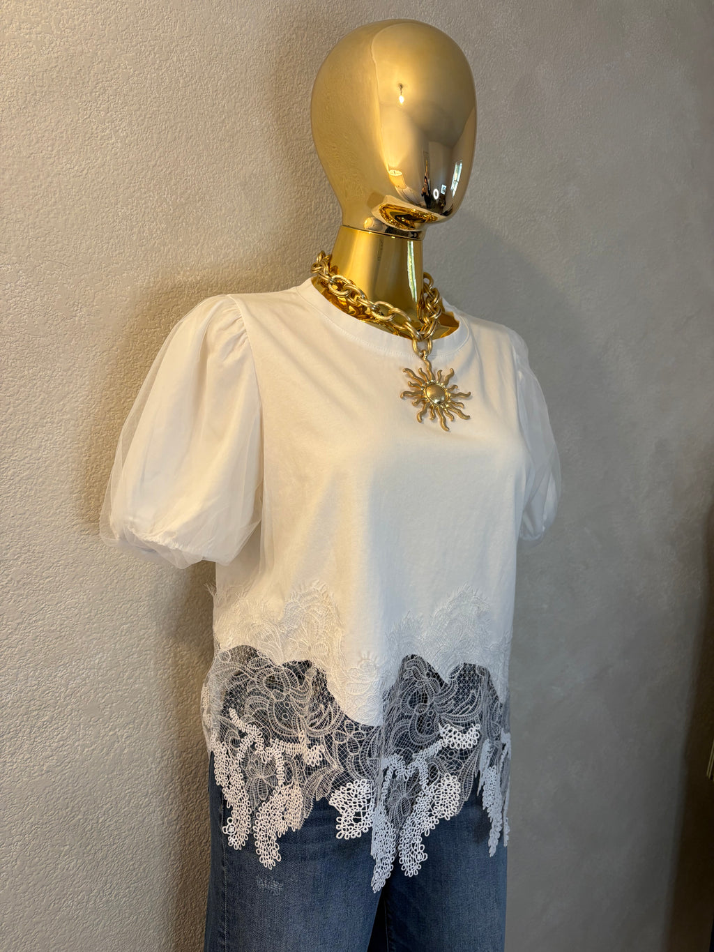 Celeste white top