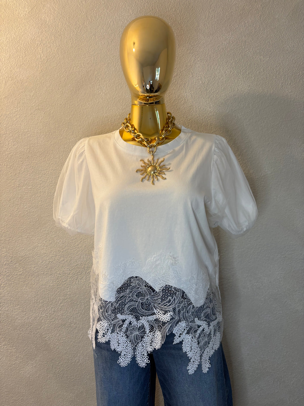 Celeste white top