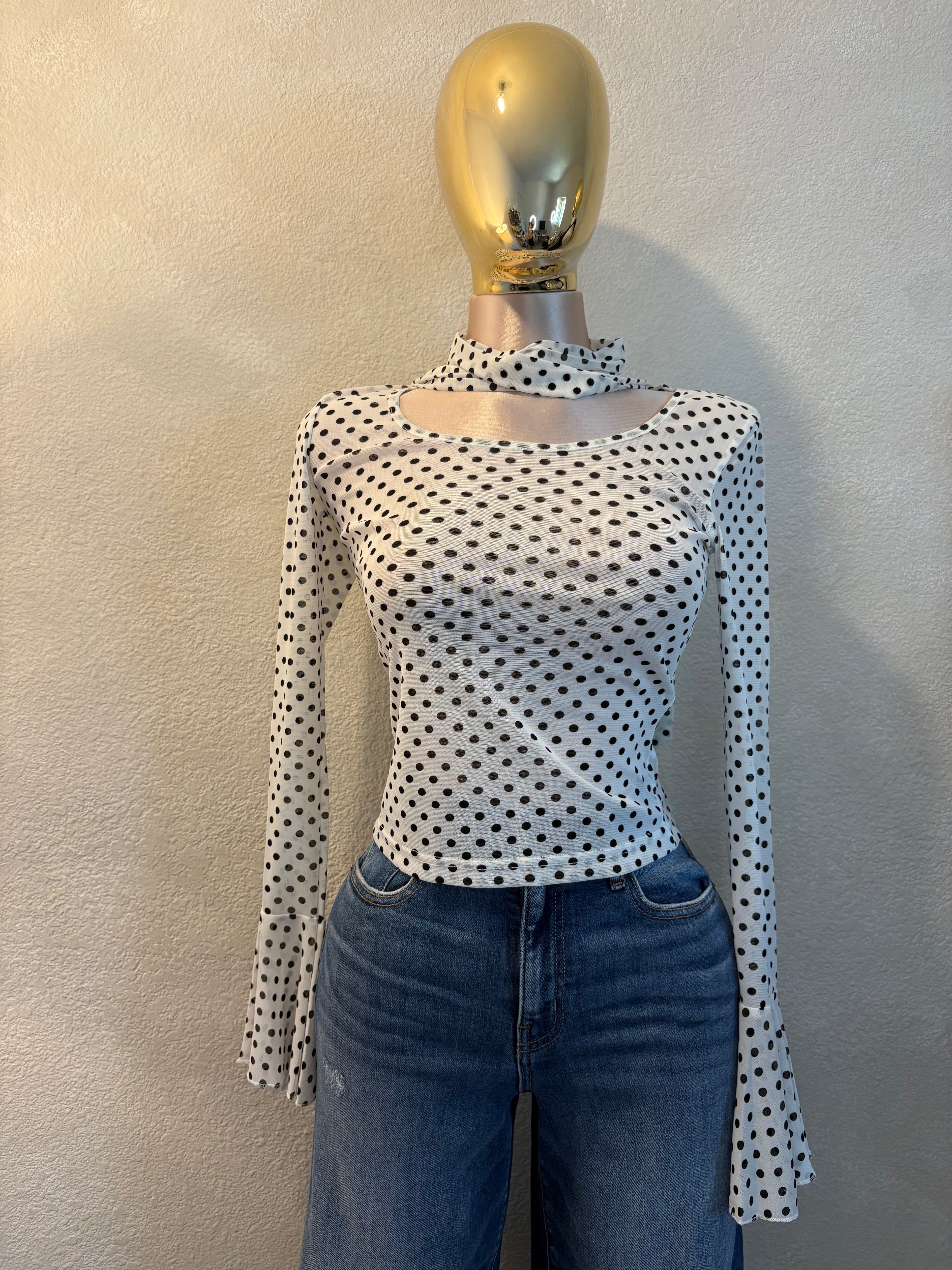 Polka dots lace top