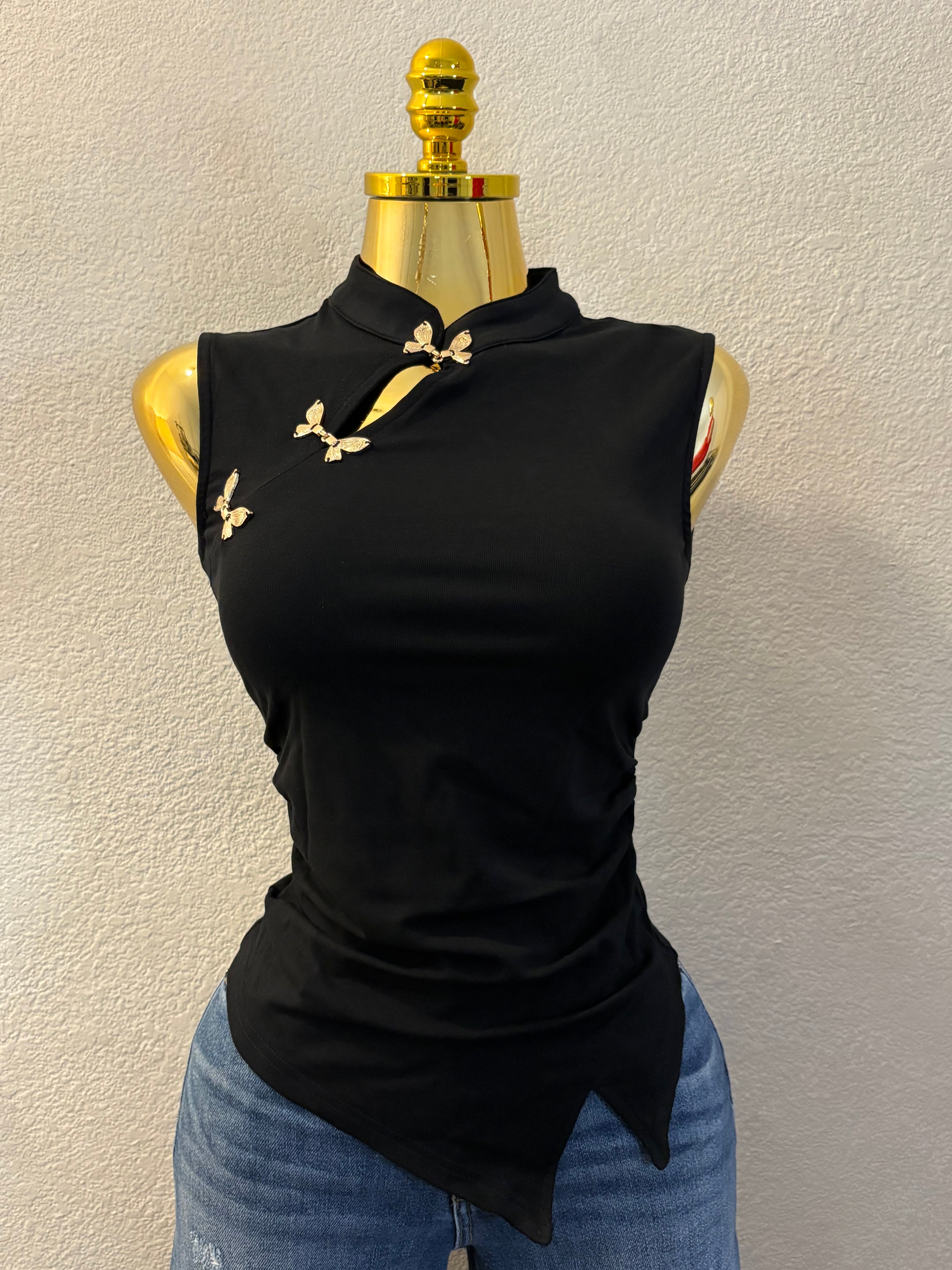 Black/gold top
