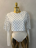 Polka White Lace Bodysuit