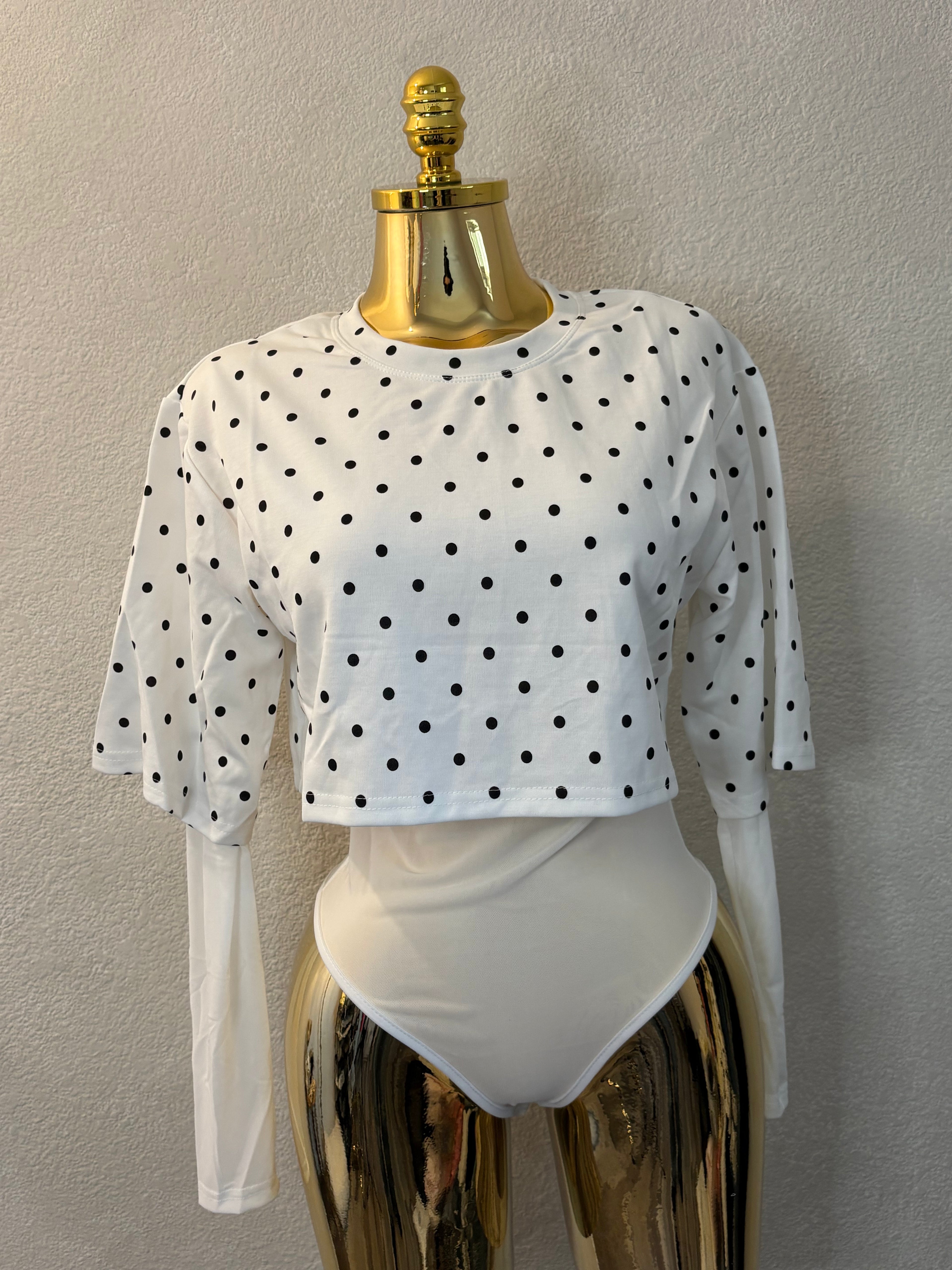 Polka White Lace Bodysuit